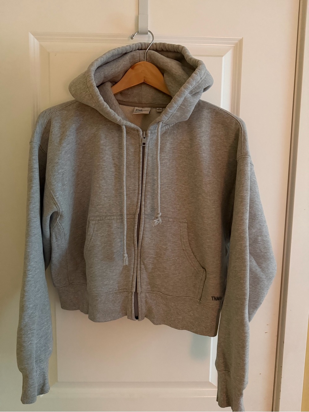 Women's Grey Zip-Up Hooded Jacket